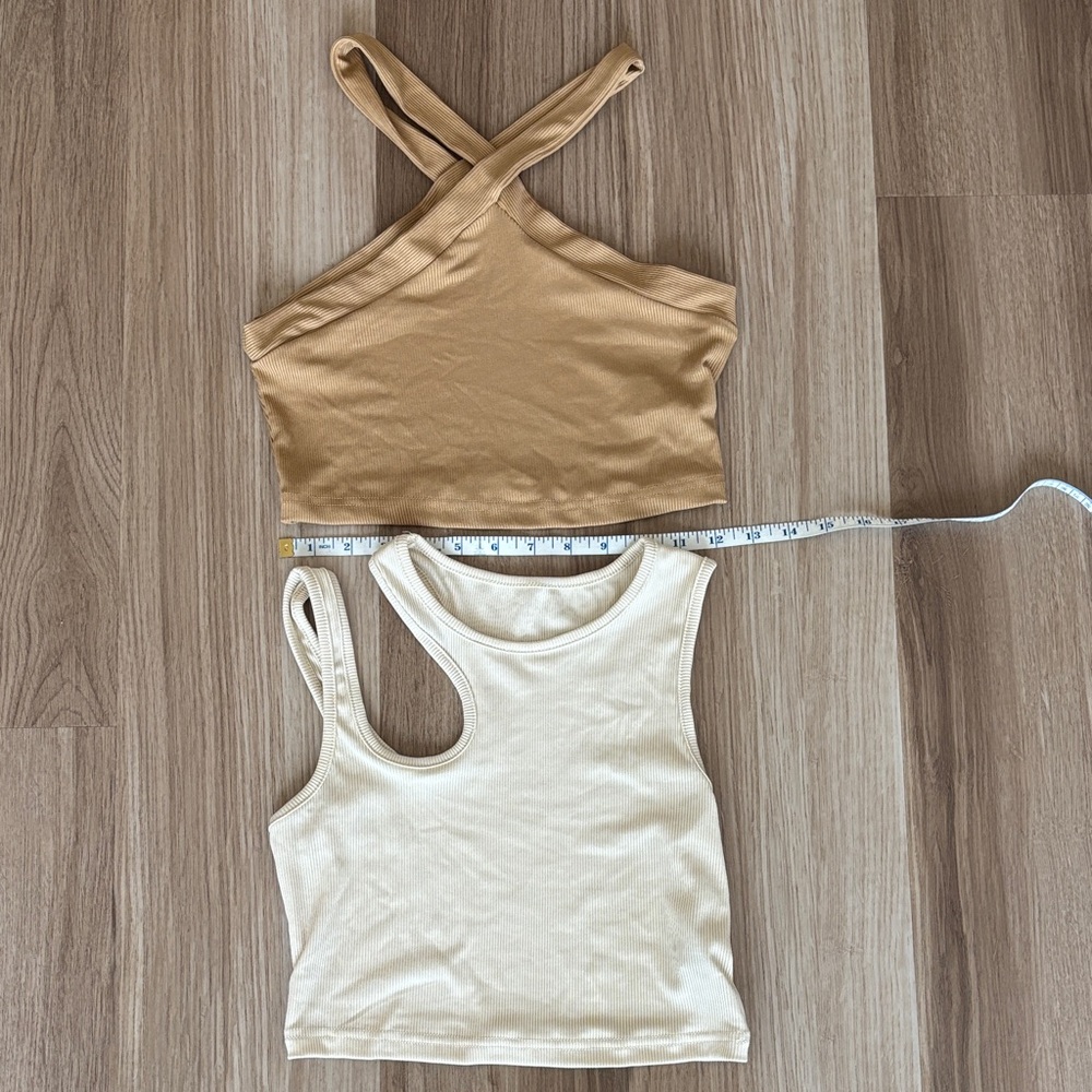 SHEIN Tan and Cream Crop Tops